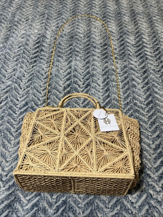 House of Harlow 1960 Handbags - House of Harlow 1960 Woven Geometric Straw Shoulder Bag in Natural NWT